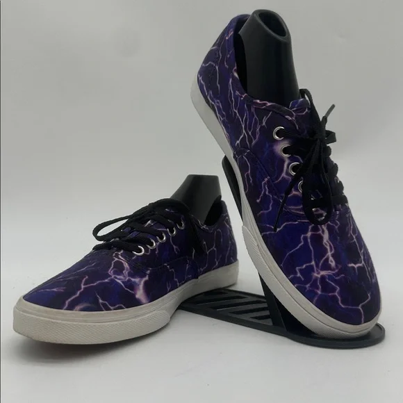 VANS Authentic LoPro Digi Lightning Purple Black White Women's Size 7.0 Men 5.5 - Picture 3 of 16